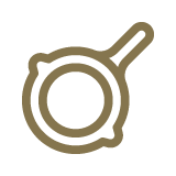 Gluten free skillet icon.
