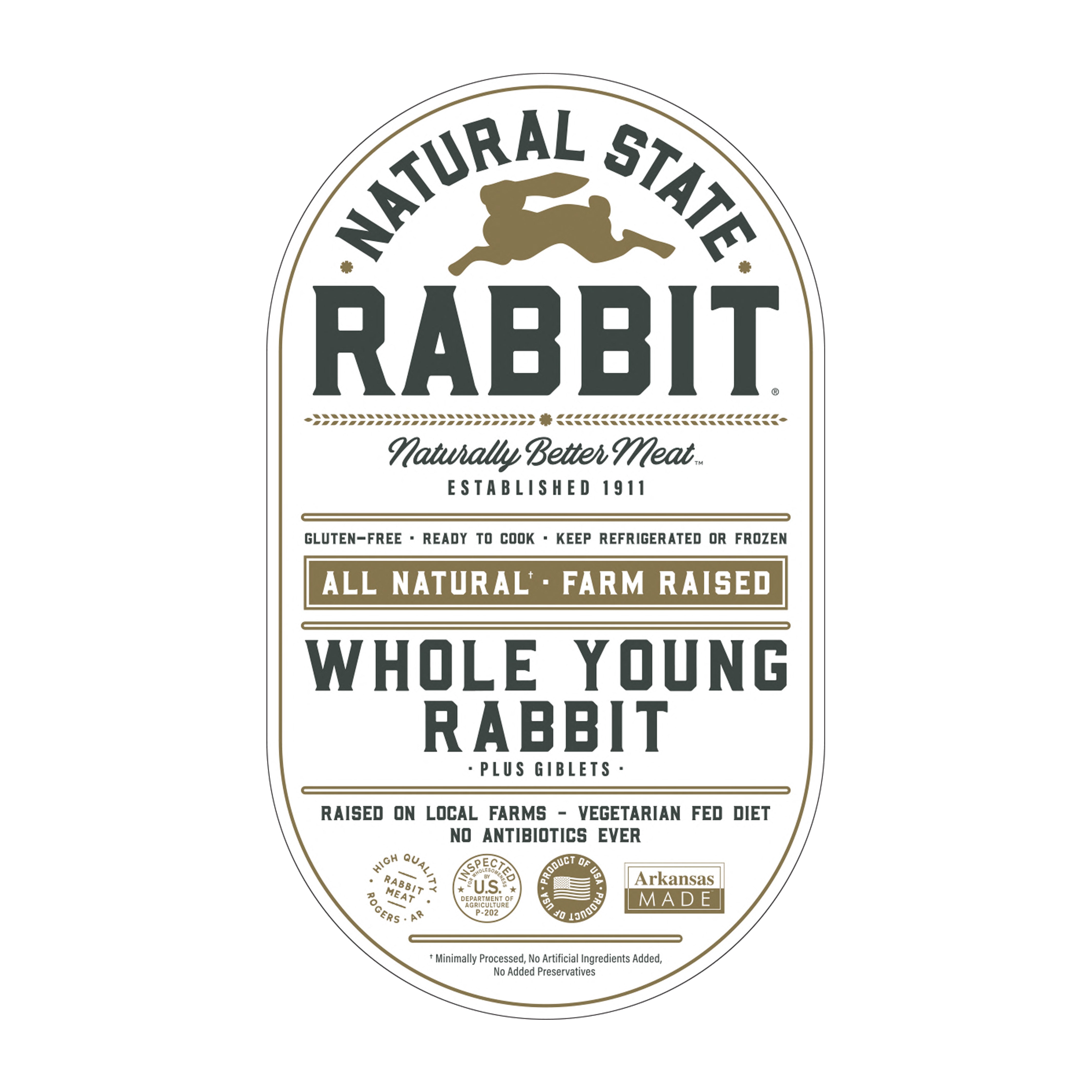 Whole Young Rabbit with Giblets | Natural State Rabbit