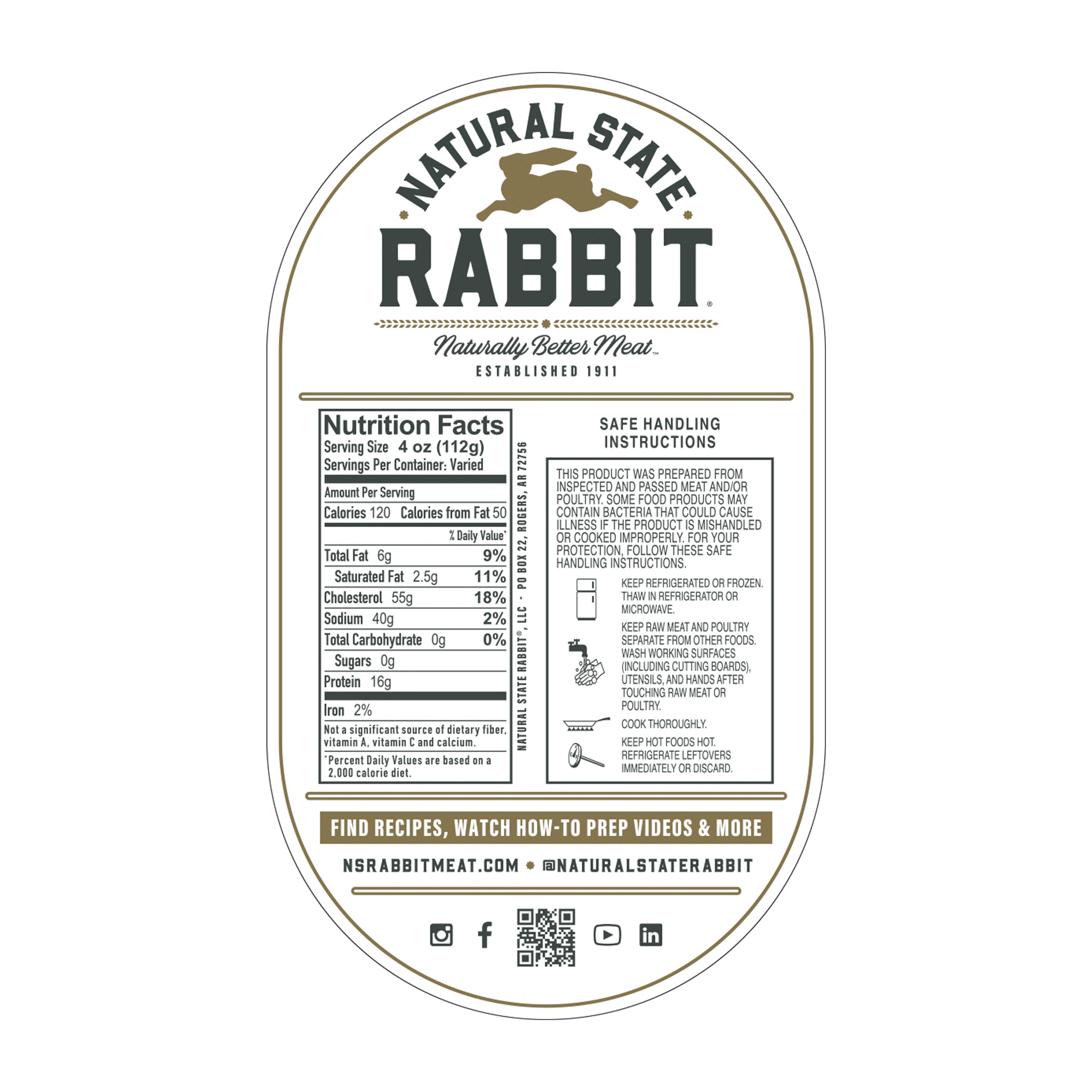Fast Label Rabbit Whole Young Rabbit with Giblets | Natural State Rabbit